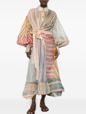 Zimmermann Rebellion Striped Midi Dress